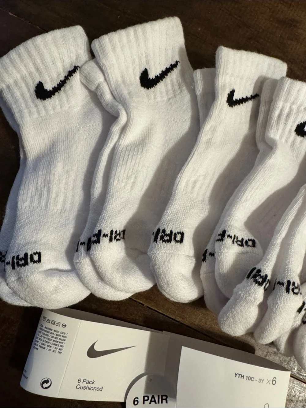 Nike white ankle socks 10C-3Y